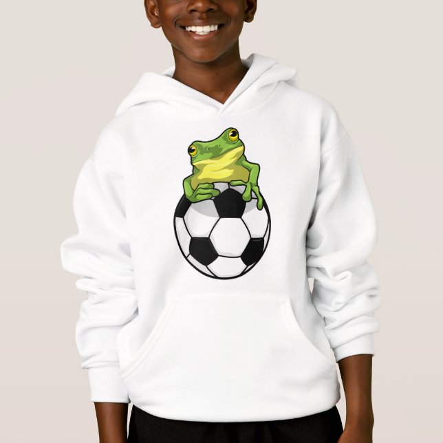 Frog with Soccer ball Hoodie (Front)