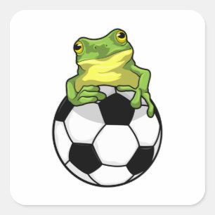 Frog with Soccer ball Square Sticker