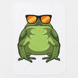 Frog with Sunglasses Baby Blanket