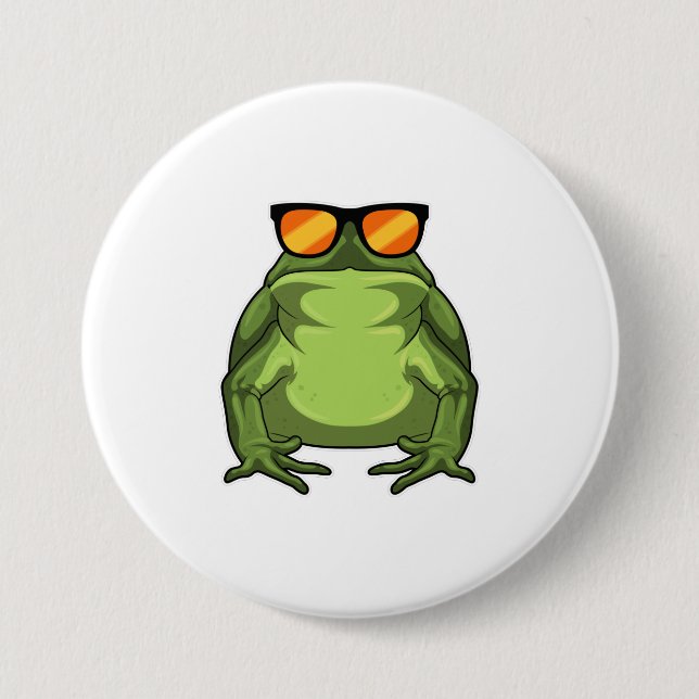 Frog with Sunglasses Button (Front)
