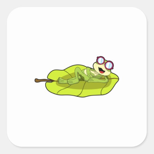 Frog with Sunglasses Square Sticker