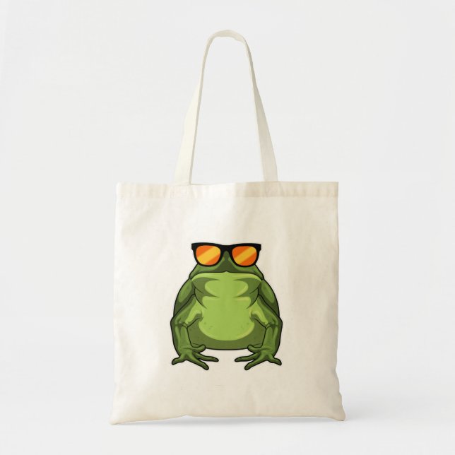 Frog with Sunglasses Tote Bag (Front)