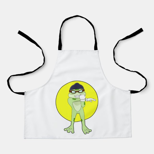 Frog with Swimming goggles Apron (Front)