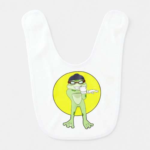 Frog with Swimming goggles Baby Bib
