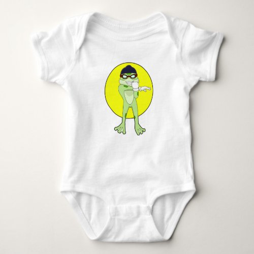 Frog with Swimming goggles Baby Bodysuit