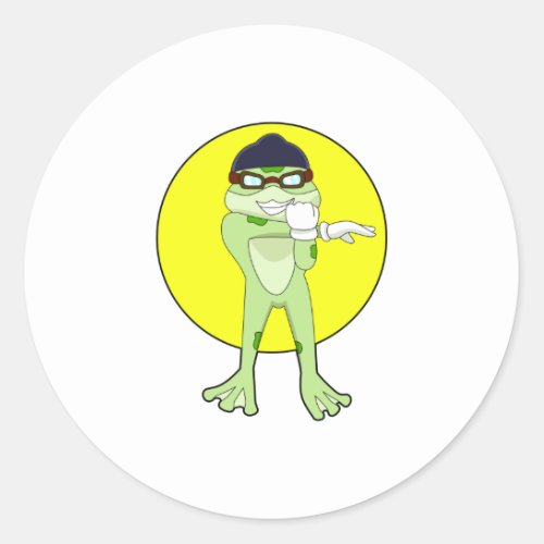 Frog with Swimming goggles Classic Round Sticker