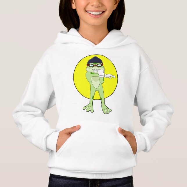 Frog with Swimming goggles Hoodie (Front)