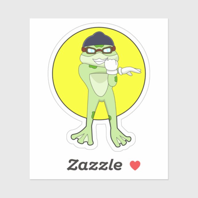 Frog with Swimming goggles Sticker (Sheet)