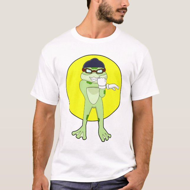 Frog with Swimming goggles T-Shirt (Front)