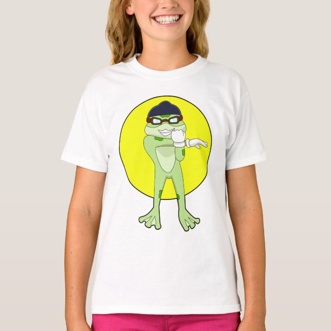 Frog with Swimming goggles T-Shirt (Front)