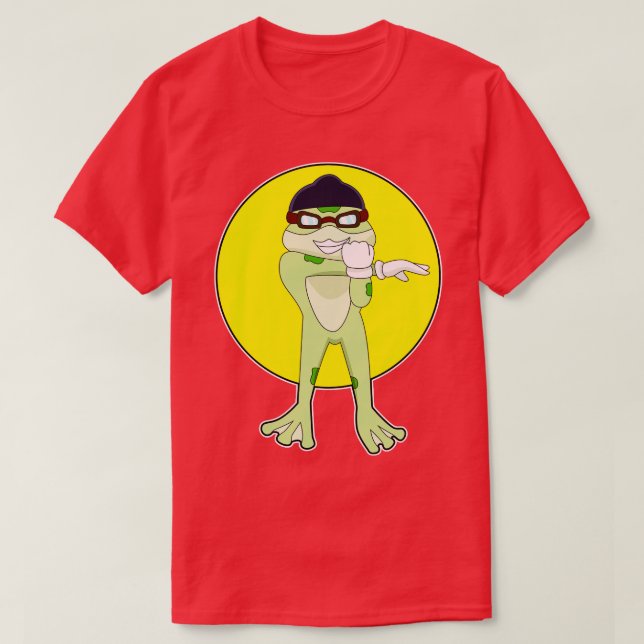Frog With Swimming Goggles  T-Shirt (Design Front)