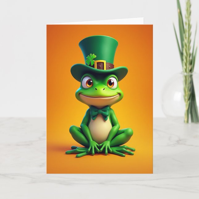 Frog With Top Hat Pattern Card (Front)