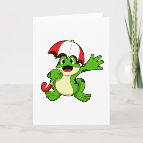 Frog with Umbrella Card