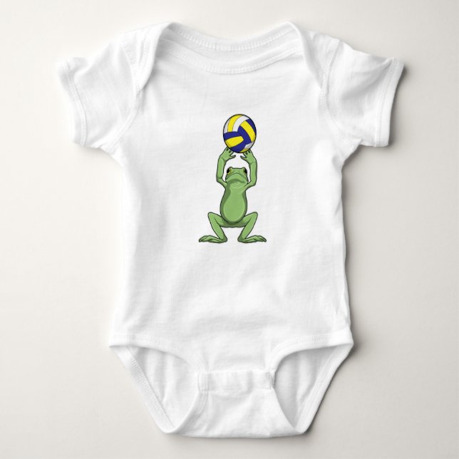 Frog with Volleyball Baby Bodysuit (Front)