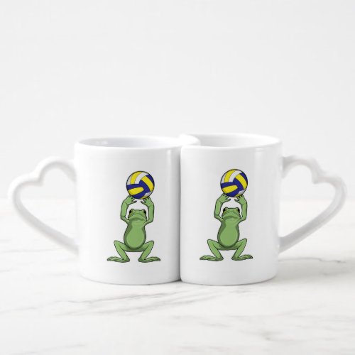 Frog with Volleyball Coffee Mug Set