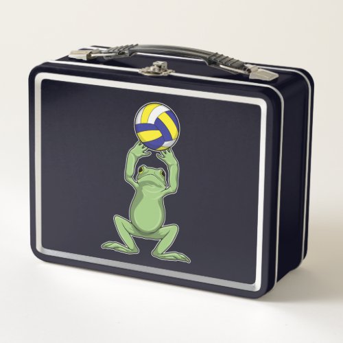 Frog with Volleyball Metal Lunch Box