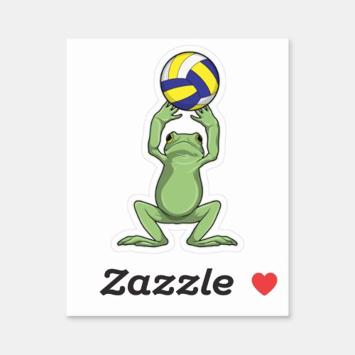 Frog with Volleyball Sticker