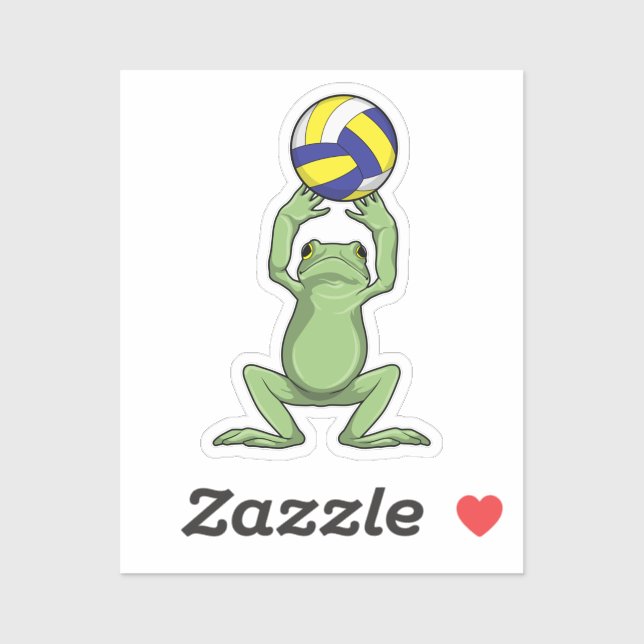 Frog with Volleyball Sticker (Sheet)