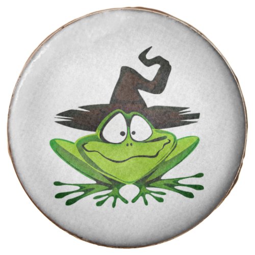 Frog with Witchs Hat Chocolate Covered Oreo