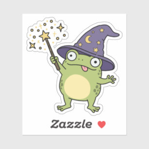 Frog Wizard Casting Spells Sticker