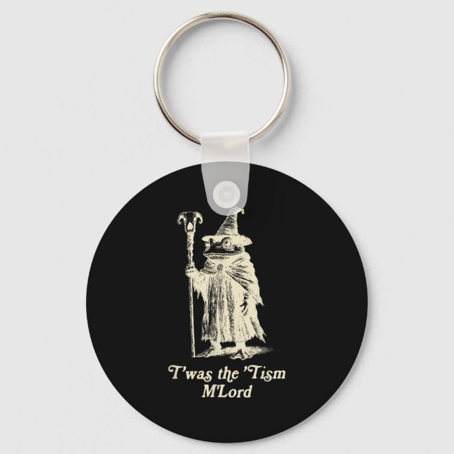 Frog Wizard Meme Autism Awareness Twas The Tism Ml Keychain (Front)