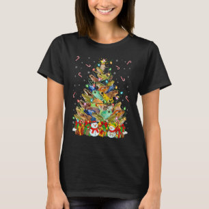 Frog Xmas Lighting Santa Frog Christmas Tree T-Shirt