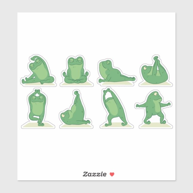 Frog yoga character set sticker (Sheet)