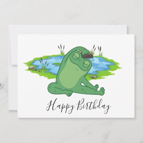 Frog Yoga Happy Birthday Thank You Card