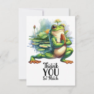 Frog Yoga Meditation in the pond  Thank You Card
