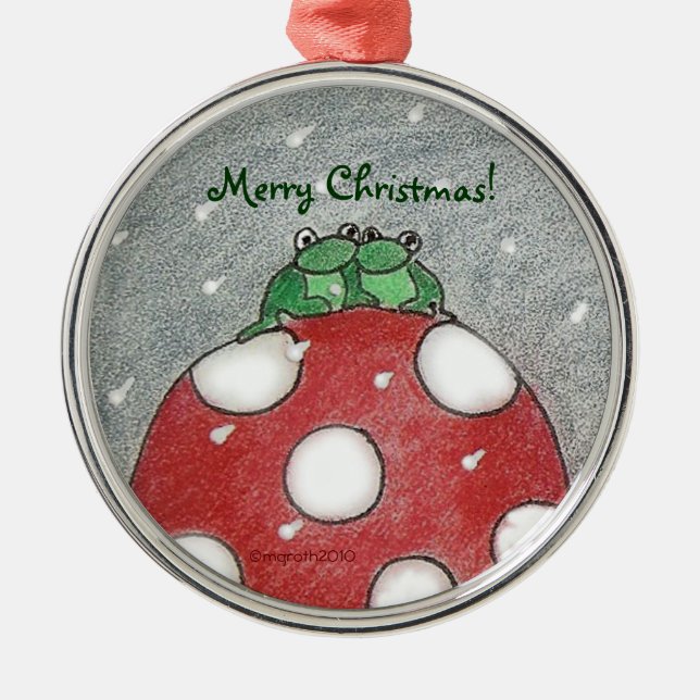 frogee Christmas :-) Metal Ornament (Front)