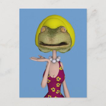 Frogface Blonde Girl Postcard by Emangl3D at Zazzle
