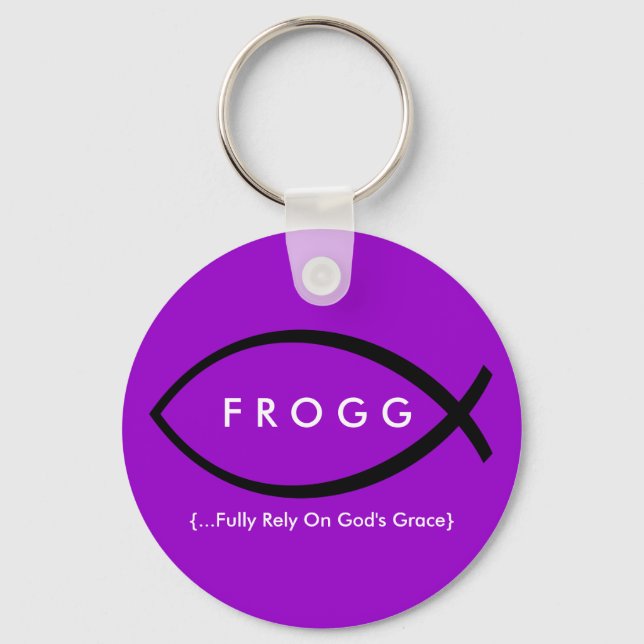 FROGG (Fully Rely On God's Grace) Keychain (Front)