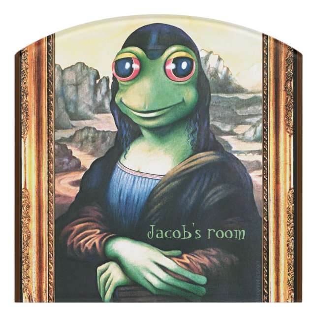 Frogga Lisa kid's custom name door sign (Contour Front)