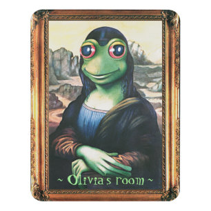Frogga Lisa kid's custom name door sign