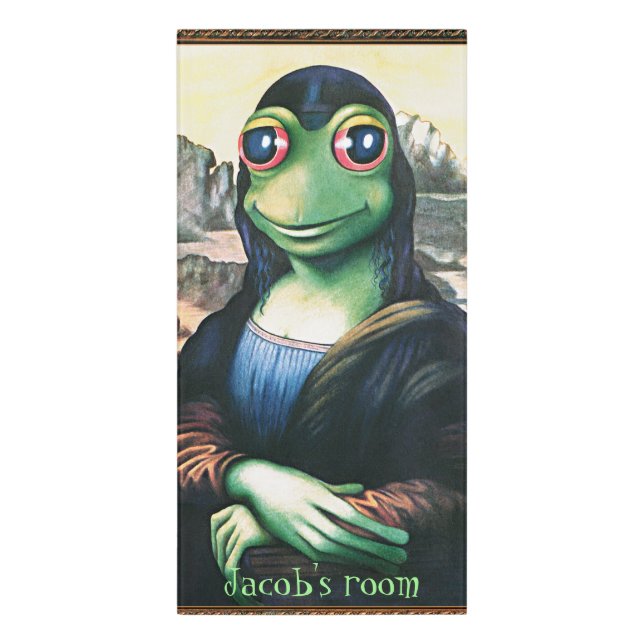 Frogga Lisa kid's custom name door sign (Classic Front Vert)