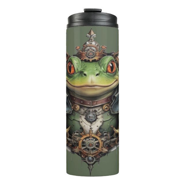 Froggie Frog Steampunk Design, Thermal Tumbler (Front)