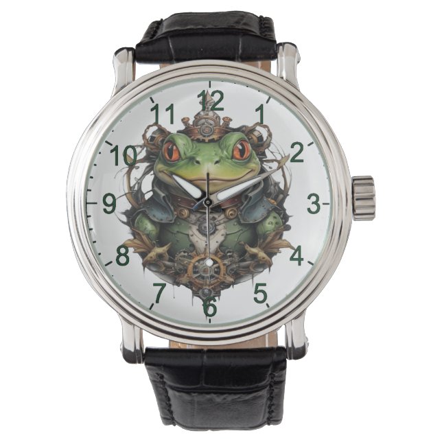 Froggie Frog Steampunk Design, Watch (Front)