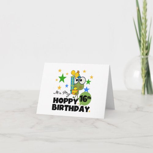 Froggie Hoppy 16th Birthday Card