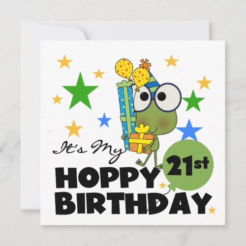 Froggie Hoppy 21st Birthday Invitation