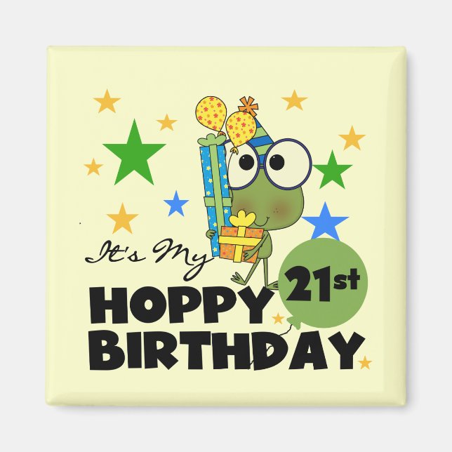 Froggie Hoppy 21st Birthday Magnet (Front)