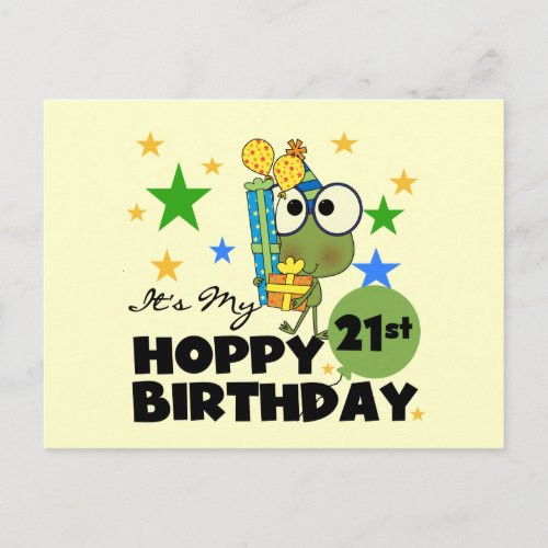 Froggie Hoppy 21st Birthday Postcard