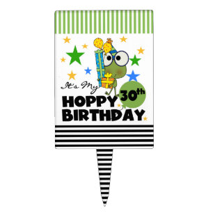 Froggie Hoppy 30th Birthday Cake Topper