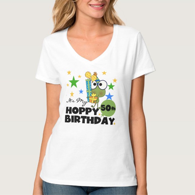 Froggie Hoppy 50th Birthday T-Shirt (Front)