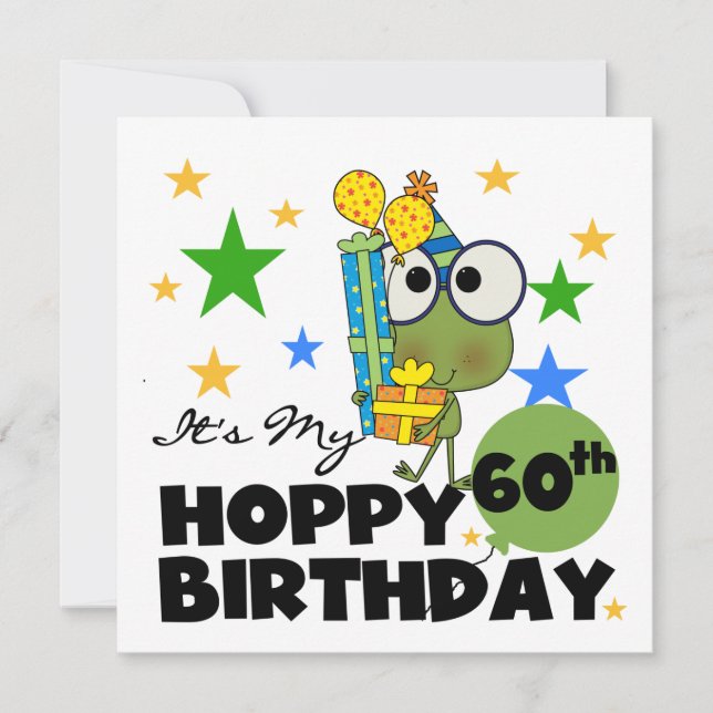 Froggie Hoppy 60th Birthday Card (Front)