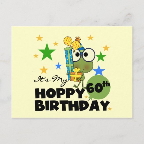 Froggie Hoppy 60th Birthday Postcard