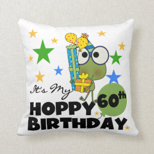 Froggie Hoppy 60th Birthday Throw Pillow