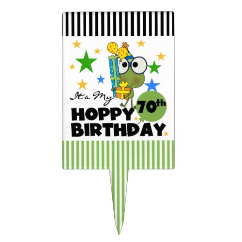 Froggie Hoppy 70th Birthday Cake Topper