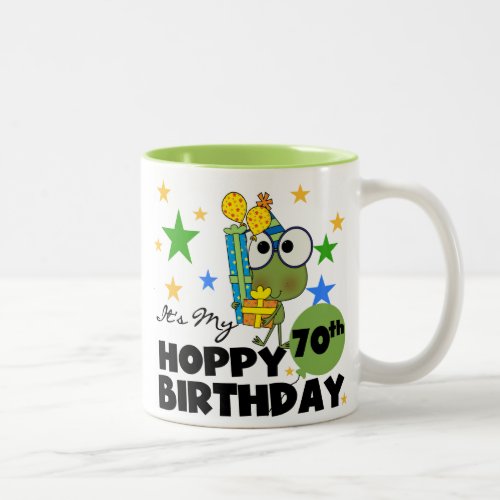 Froggie Hoppy 70th Birthday Two_Tone Coffee Mug