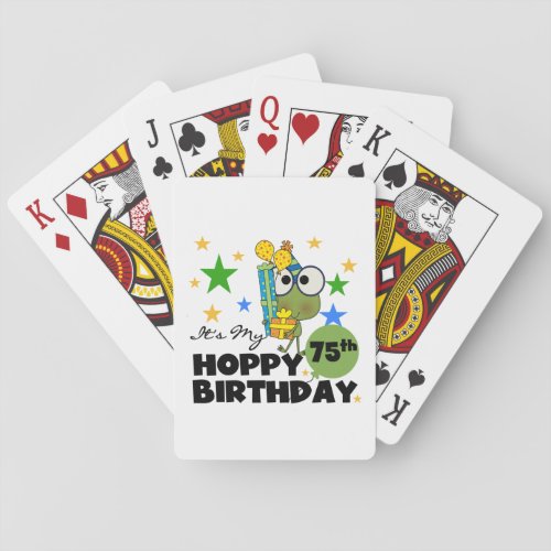 Froggie Hoppy 75th Birthday Poker Cards