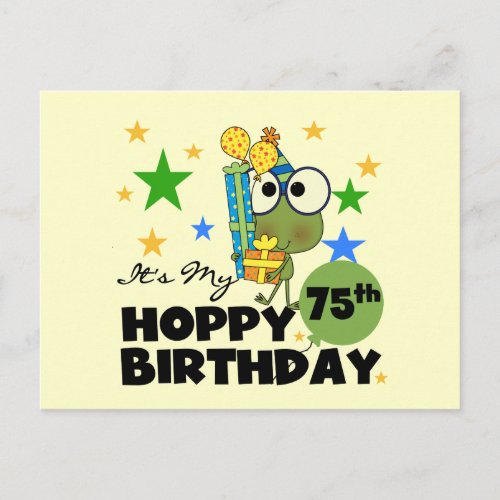 Froggie Hoppy 75th Birthday Postcard